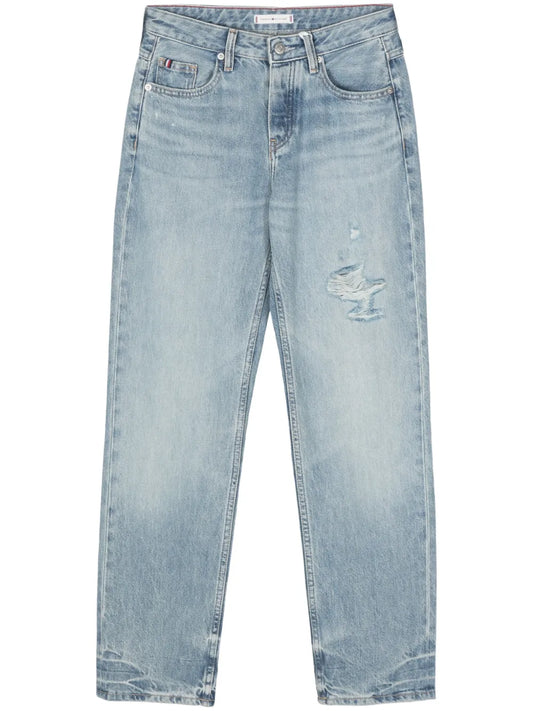 Distressed Straight Jeans
