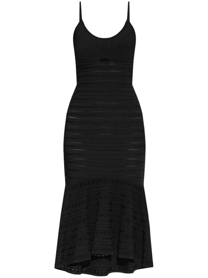 Cut-Out Pointelle-Knit Midi Dress