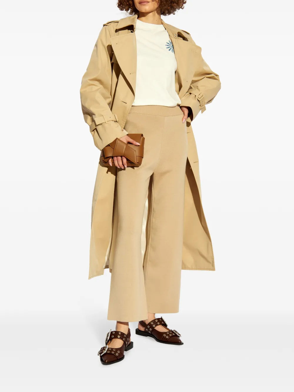 Cut-Out Double-Breasted Trench Coat