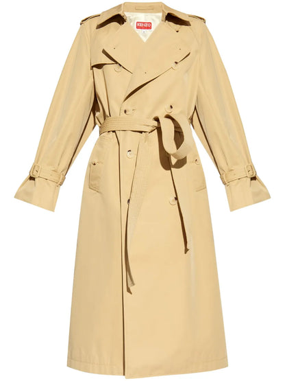 Cut-Out Double-Breasted Trench Coat