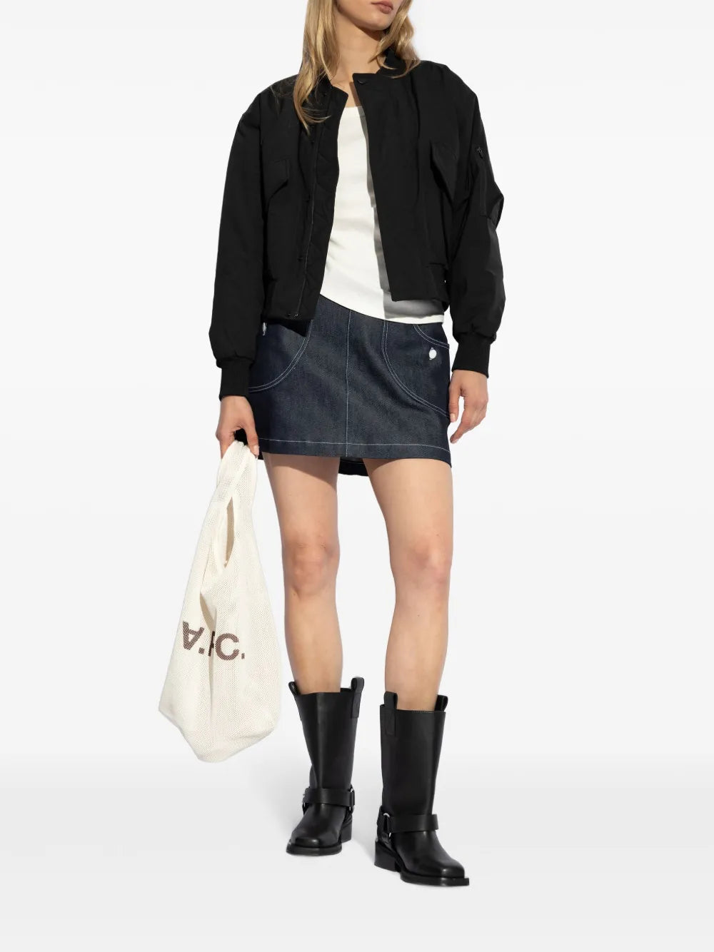 Round Collar Bomber Jacket
