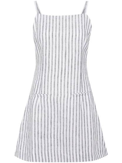 Phillipa Stripe-Print Linen Dress