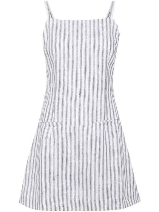 Phillipa Stripe-Print Linen Dress
