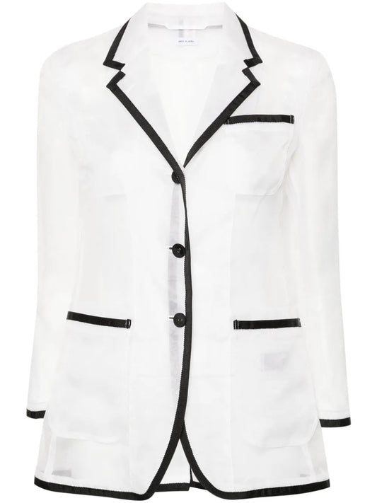 Semi-Sheer Organza Blazer