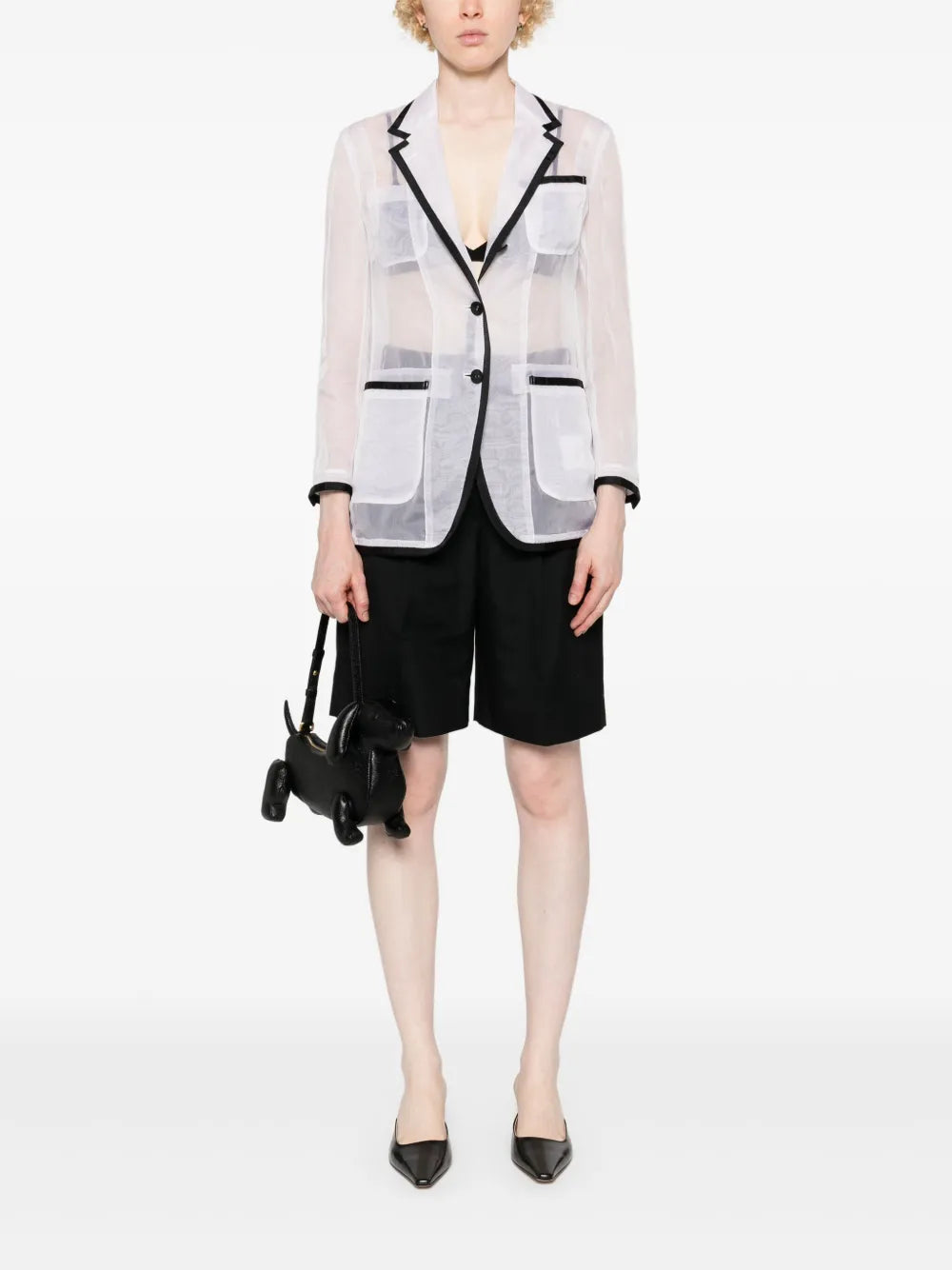 Semi-Sheer Organza Blazer