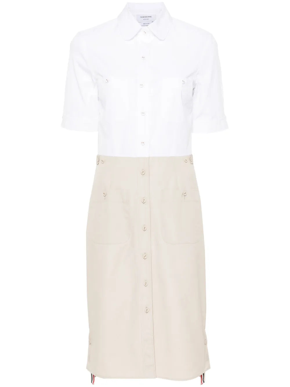 Colour-Block Button-Up Shirtdress