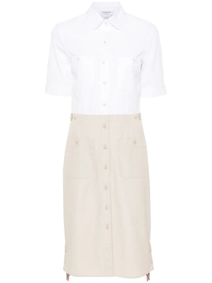 Colour-Block Button-Up Shirtdress