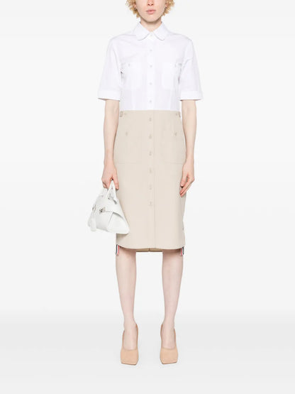 Colour-Block Button-Up Shirtdress