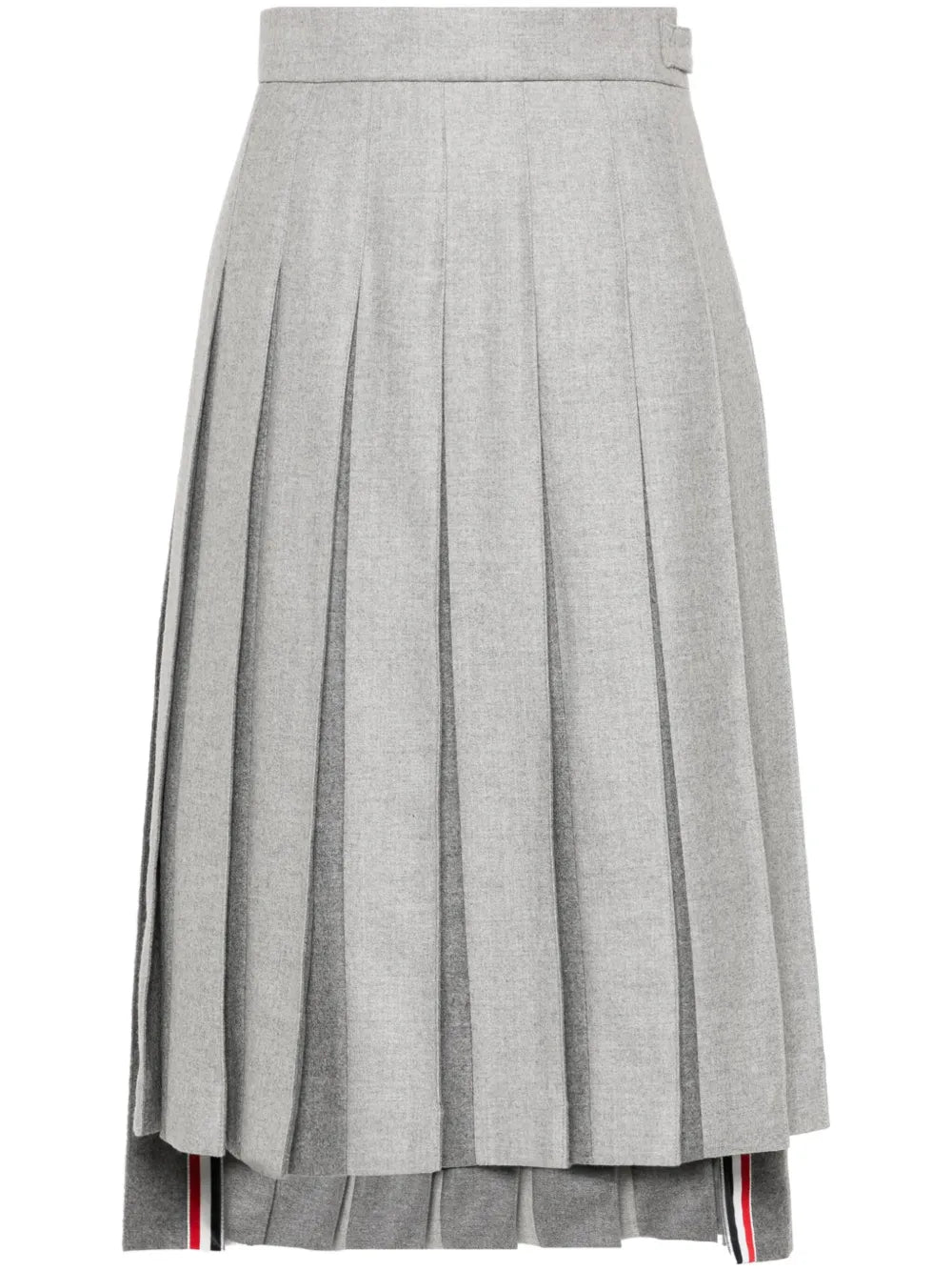 Pleated Wool Midi Skirt