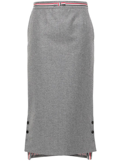 Rwb-Stripe Wool Midi Skirt