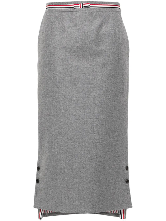 Rwb-Stripe Wool Midi Skirt