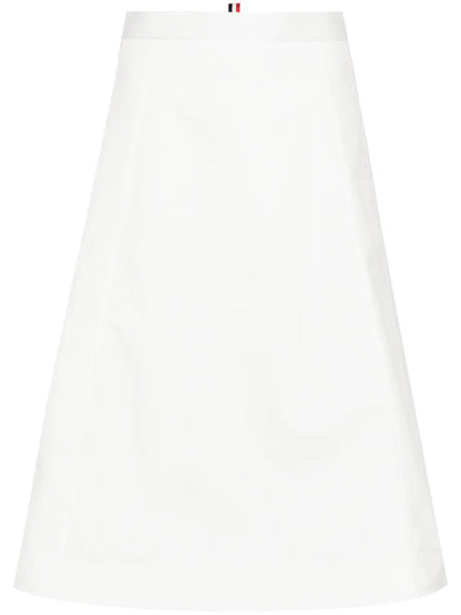 A-Line Cotton Midi Skirt