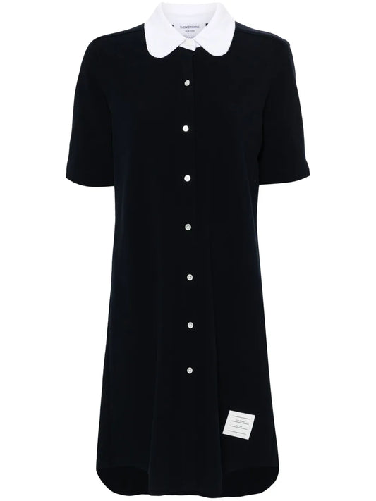 Piqué-Weave Cotton Shirtdress
