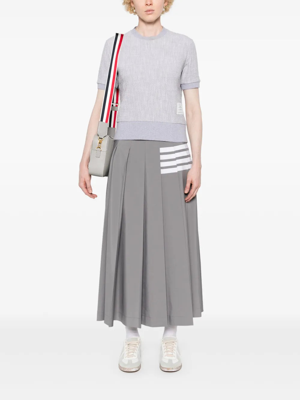 4-Bar Pleated Midi Skirt