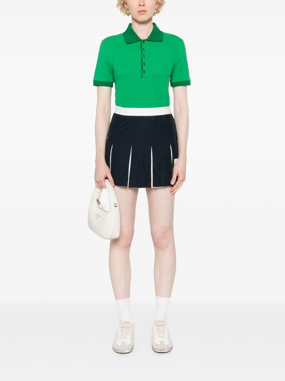 Striped Logo-Patch Polo Shirt