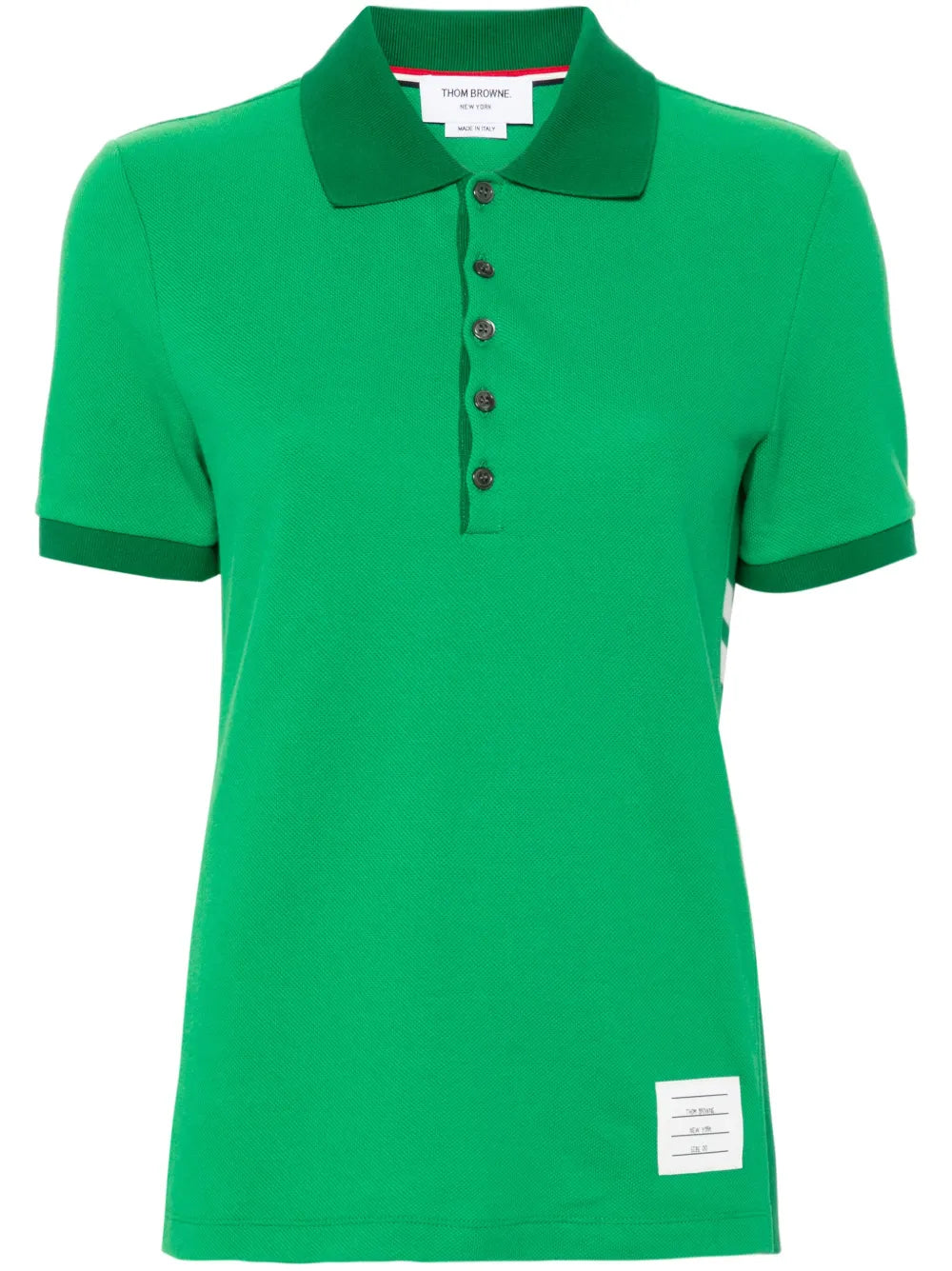 Striped Logo-Patch Polo Shirt