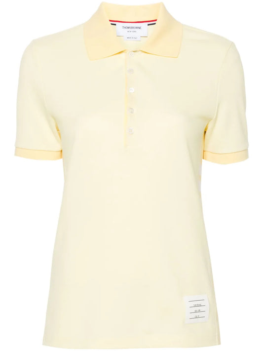 Striped Logo-Patch Polo Shirt