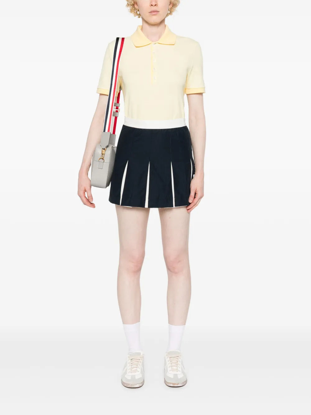 Striped Logo-Patch Polo Shirt
