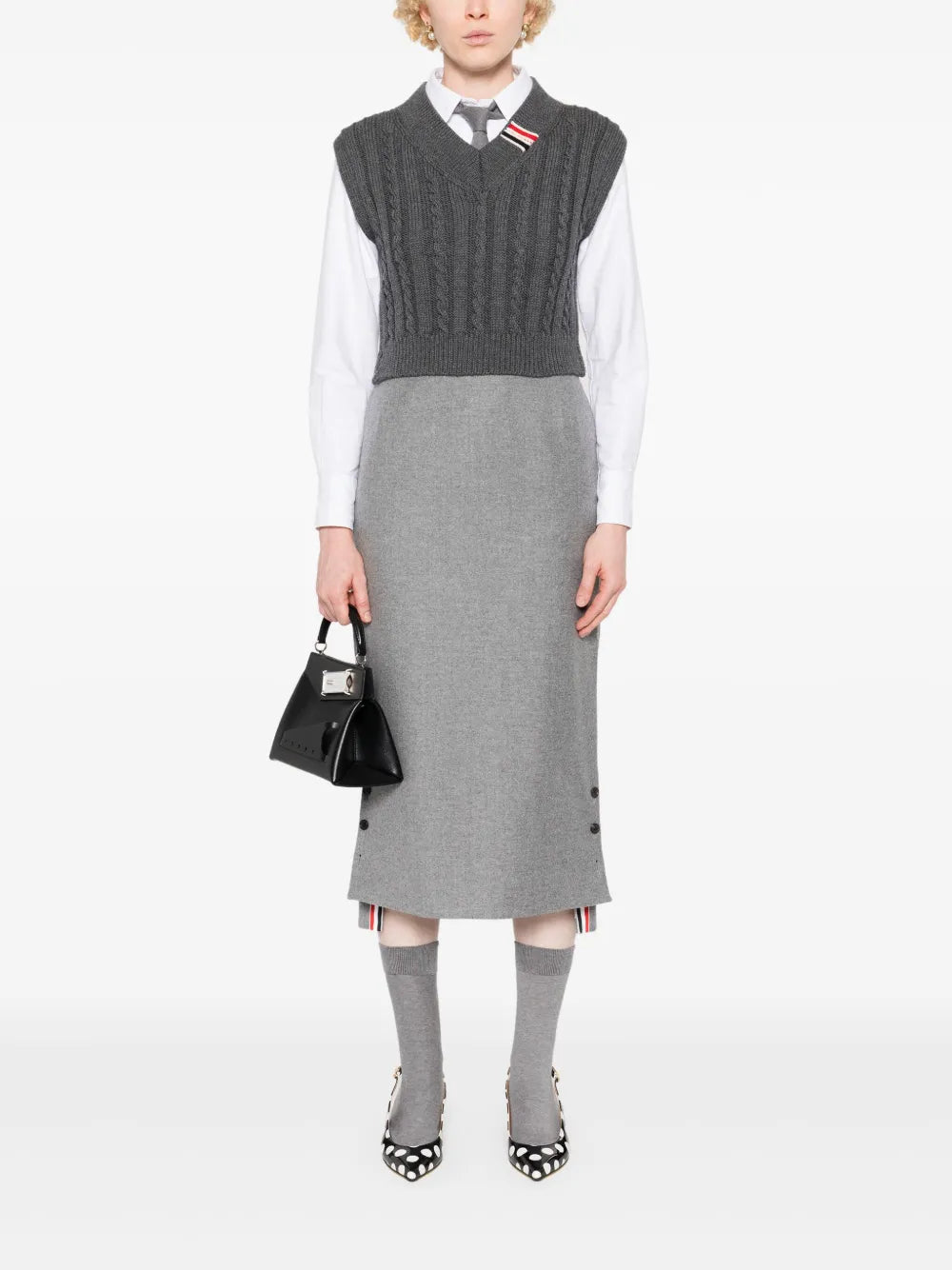 Rwb-Stripe Cable-Knit Vest