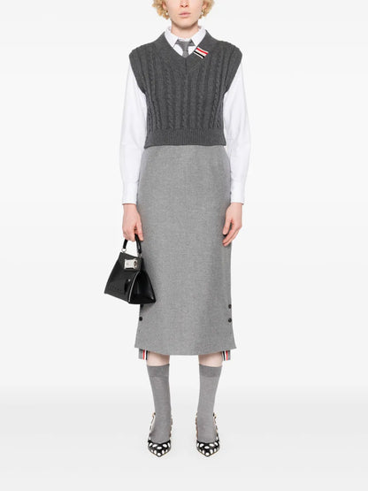 Rwb-Stripe Cable-Knit Vest