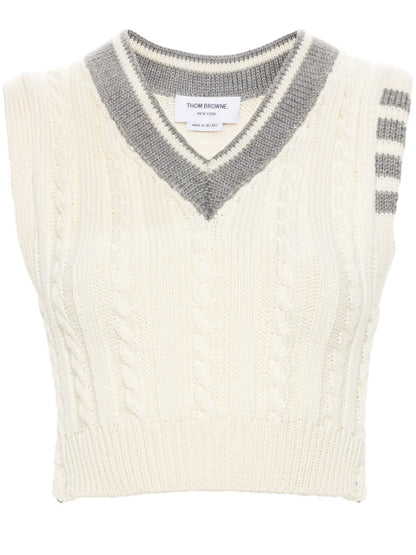 4-Bar Cable-Knit Vest