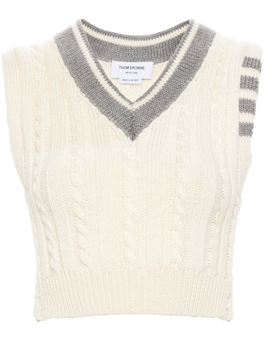 4-Bar Cable-Knit Vest