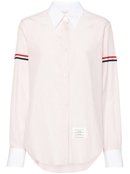 Contrast-Border Striped Shirt