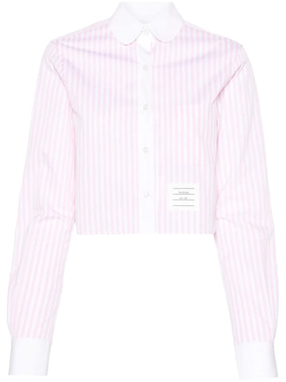 Striped Cotton Cropped Shirt