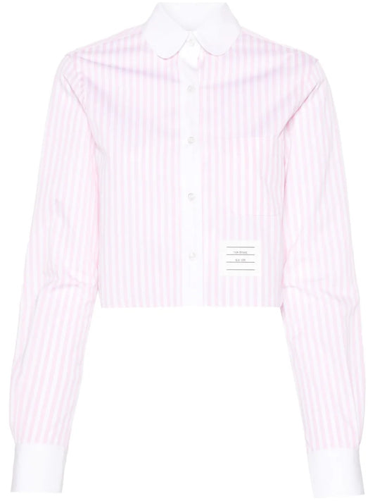 Striped Cotton Cropped Shirt