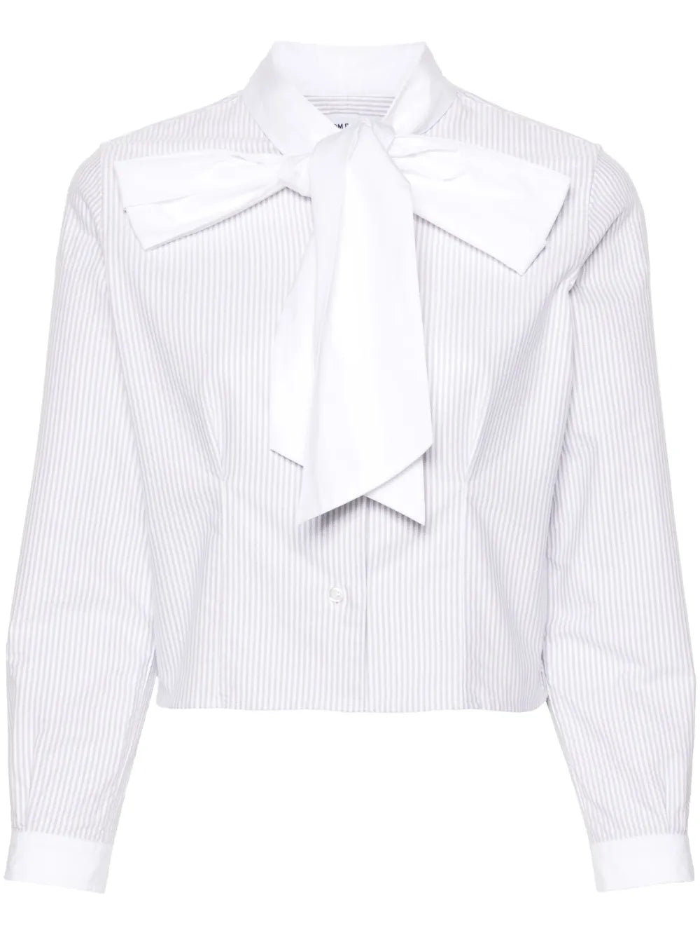 Pussy-Bow Collar Cotton Blouse