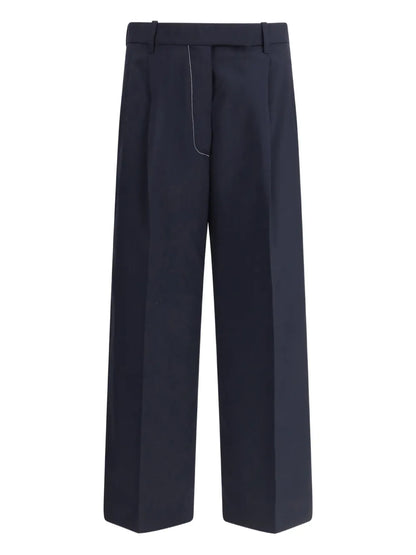 High-Waisted Straight Trousers