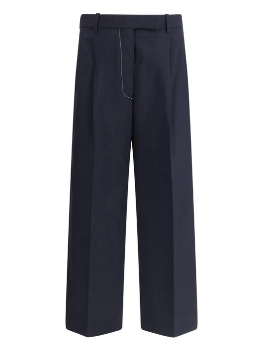 High-Waisted Straight Trousers