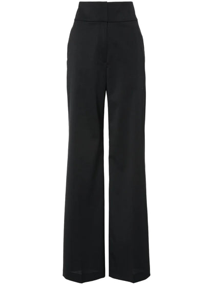 High-Waisted Flared-Leg Trousers
