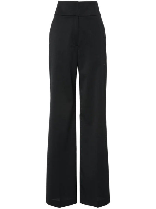 High-Waisted Flared-Leg Trousers