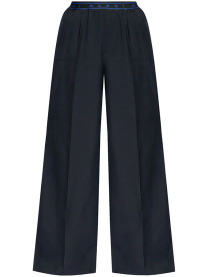 Wide-Leg Virgin Wool Trousers
