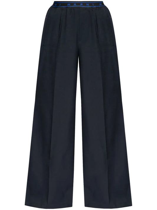 Wide-Leg Virgin Wool Trousers