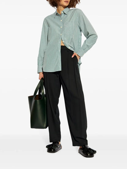 Pleat-Detailing Tapered-Leg Trousers