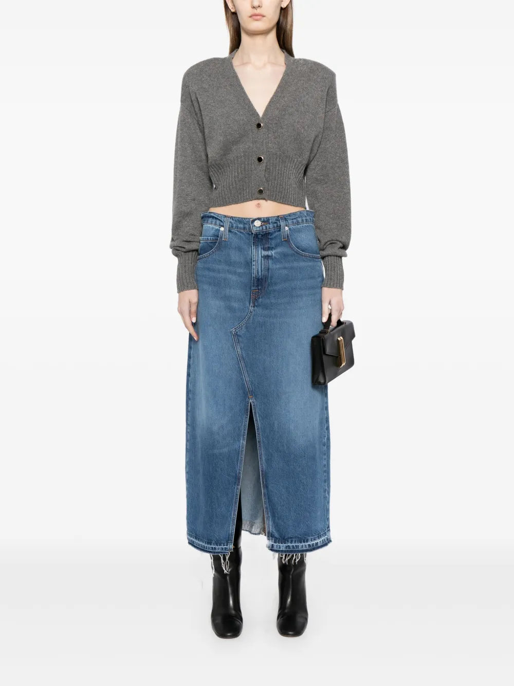 Hana Ribbed-Edge Cropped Cardigan