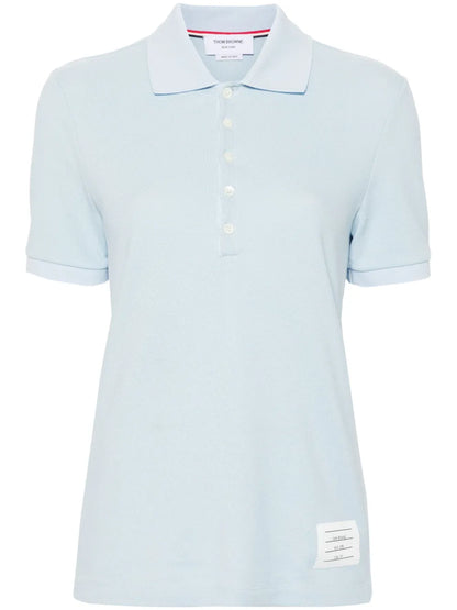 Striped Logo-Patch Polo Shirt