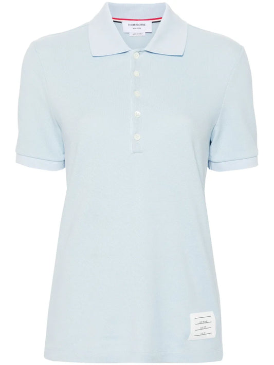 Striped Logo-Patch Polo Shirt