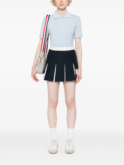 Striped Logo-Patch Polo Shirt