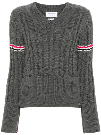 Rwb-Stripe Cable-Knit Jumper
