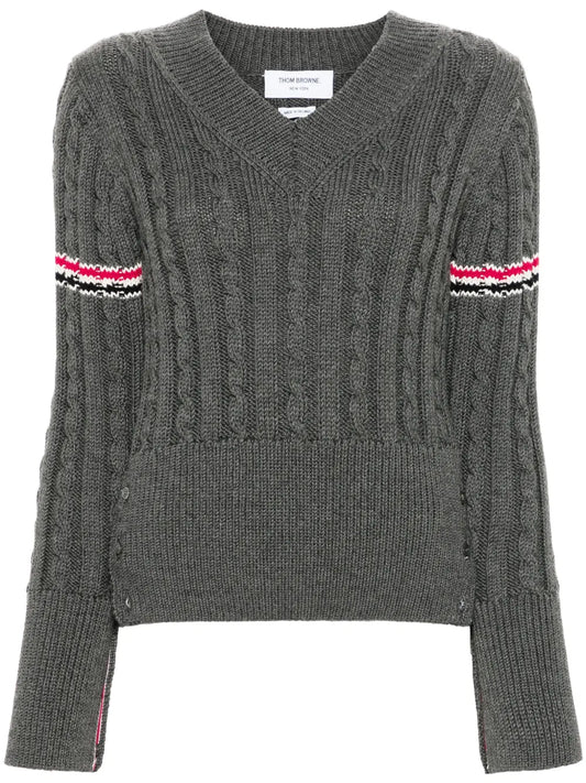 Rwb-Stripe Cable-Knit Jumper