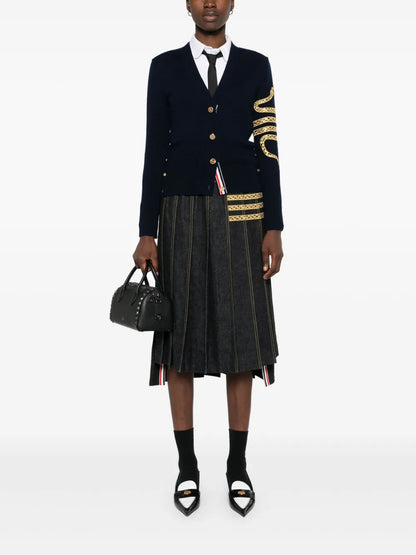 Snake-Embroidered Cashmere Cardigan