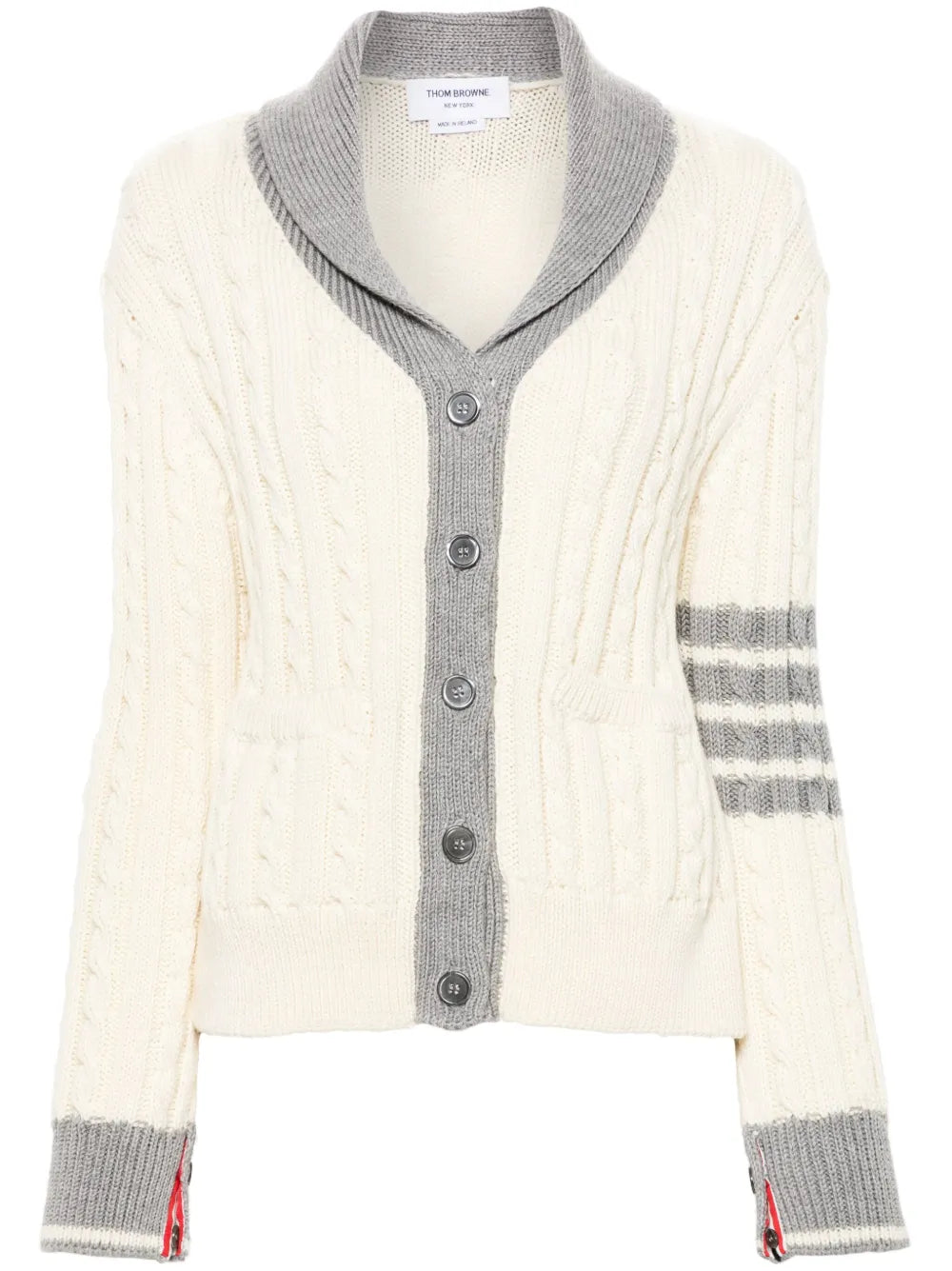 4-Bar Cable-Knit Cardigan
