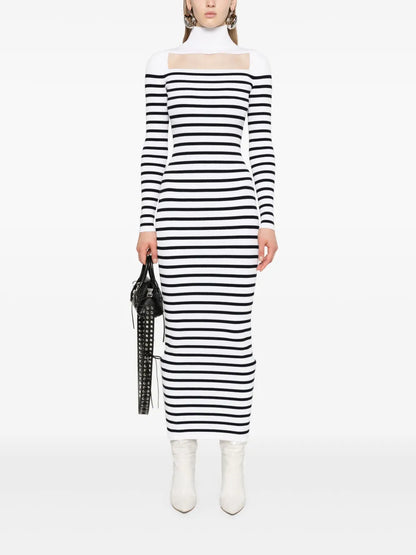 Striped Ribbed Maxi Dress