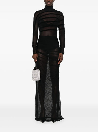 Draped Mesh Dress