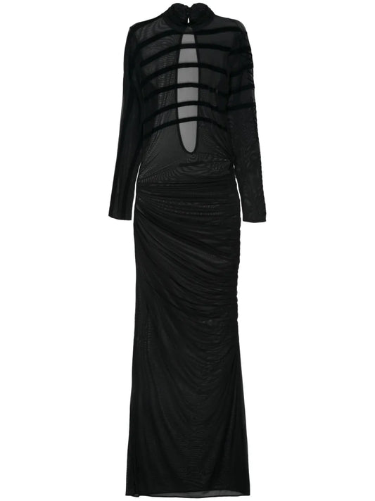 Draped Mesh Dress