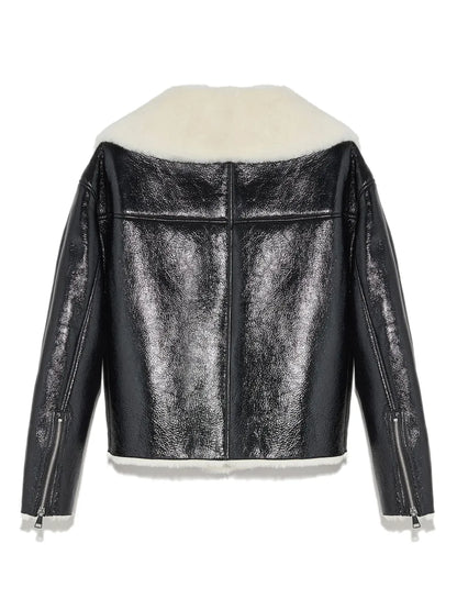 Shearling-Lining Biker Jacket
