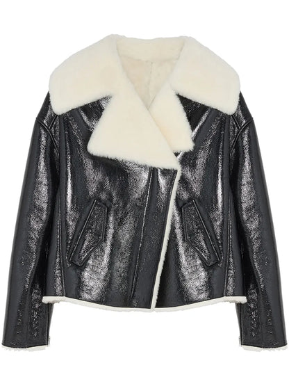 Shearling-Lining Biker Jacket